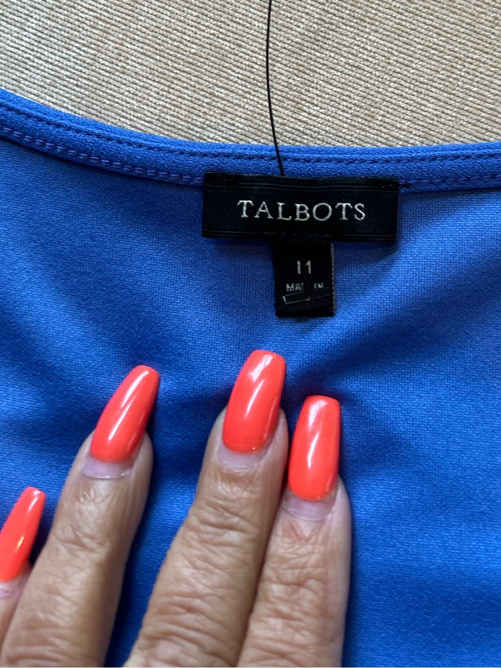 Talbots Tie Front Shell Top - Blue - Picture 5 of 11